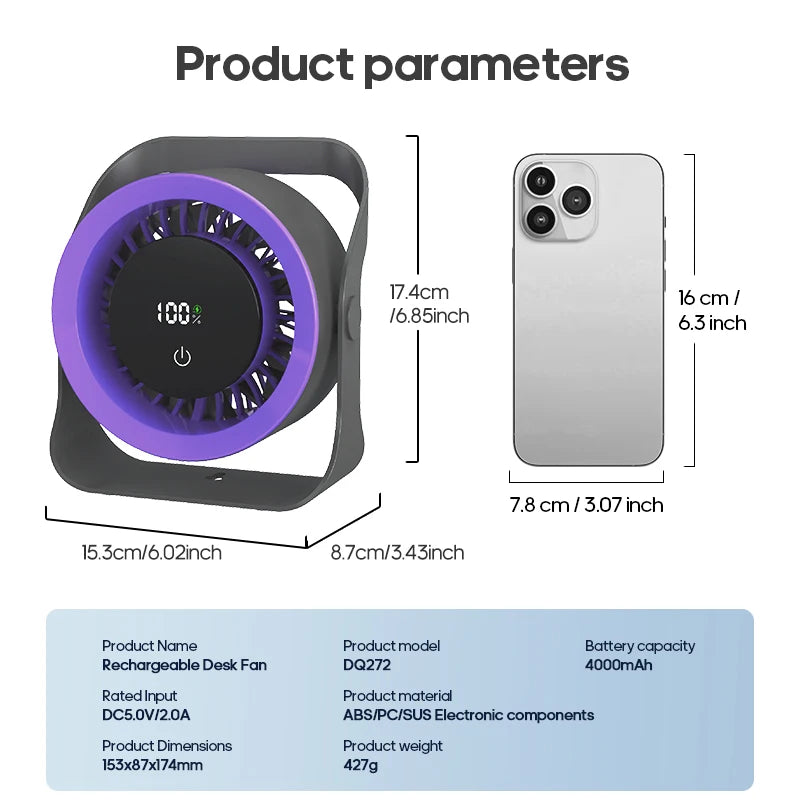 BreezeGo Portable Fan
